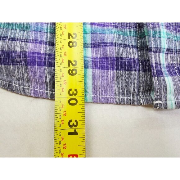 Tommy Bahama Lightweight Size Large Mens Plum Aqua White Check Logo S/S Shirt - Picture 10 of 11